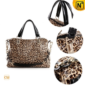 Leopard Print Women Leather Handbags CW300204 - CWMALLS.COM