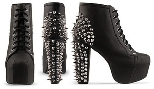 Jeffrey Campbell The Spike Lita Shoe in Black and Silver