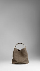 Small Suede Nubuck Leather Hobo Bag