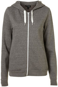 Grey Marl Hooded Top