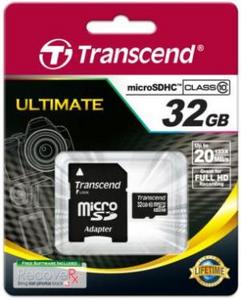 Transcend Micro SDHC 32Гб Class10 Ultimate + адаптер