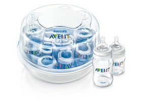 Стерилизатор Philips Avent для СВЧ-печи (+4 бутылочки) SCF 282/02