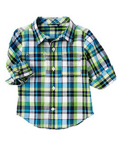 Plaid Roll Cuff Shirt