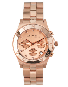 Marc by Marc Jacobs Rose Gold Chronograph Watch With Crystal Detail