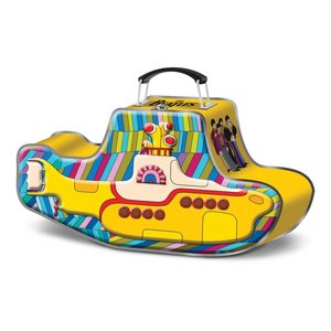 The Beatles Yellow Submarine Shaped Tin Tote with Embossing, Multicolored