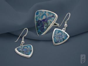 Эмальные серьги и кольцо с ангелами от Cloisonn&#233;mal