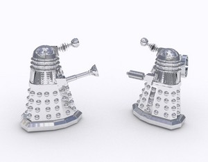 Silver Dalek Stud Earrings