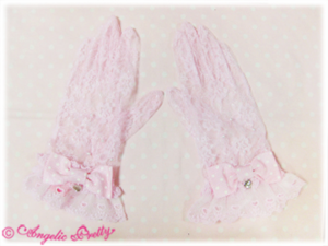 Dolly Polkadot Ribbon Lace Gloves от Angelic Pretty