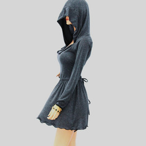 Cowl Neck Hooded dress//Women dress//Women shirt dress// Long sleeve dress