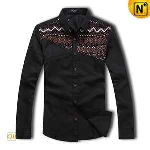 Fashion Black Long Sleeve Shirt CW1290 - cwmalls.com