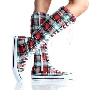 Canvas Sneakers Knee High Boots