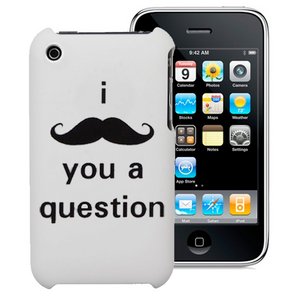 Gadget Zoo I Moustache You A Question Iphone 3G 3Gs Funny Mustache Hard Back Cover Case From Gadget Zoo