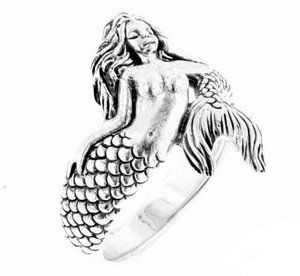 Sterling Silver Wrapped Sea Nymph Mermaid Ring Size 8