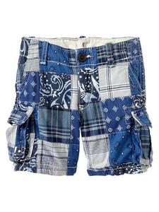 Patchwork cargo shorts