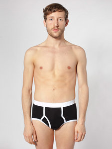 American Apparel Baby Rib Brief Black / White