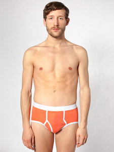 American Apparel Baby Rib Brief Heather Orange T / White