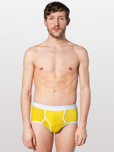 American Apparel Baby Rib Brief Sunshine / White