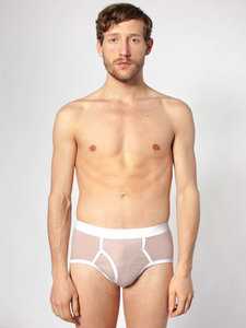 American Apparel Baby Rib Brief Mauve / White