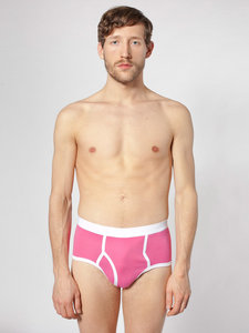 American Apparel Baby Rib Brief Fuchsia / White