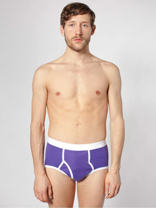 American Apparel Baby Rib Brief Purple / White