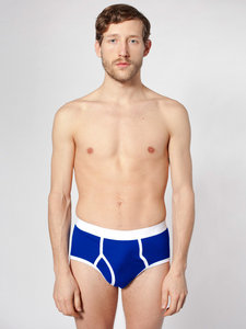 American Apparel Baby Rib Brief Lapis / White