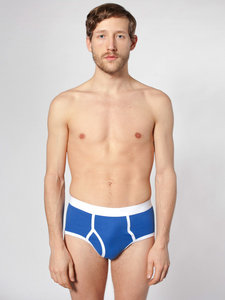 American Apparel Baby Rib Brief Royal Blue / White