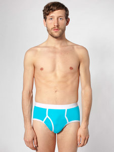 American Apparel Baby Rib Brief Aqua / White