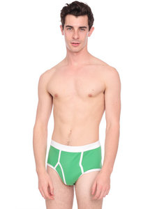 American Apparel Baby Rib Brief Grass / White