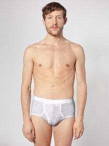 American Apparel Baby Rib Brief Ash Grey / White