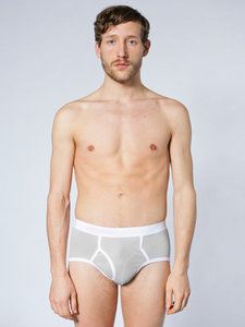 American Apparel Baby Rib Brief Silver / White