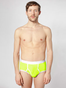 American Apparel Baby Rib Brief Fluorescent Yellow / White