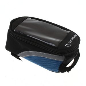 Waterproof Cycling Bike Bicycle Frame Front Tube Bag For Cell Phone Blue