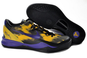 Nike Zoom Kobe VIII(8) Black/Purple/Yellow Mens 65331