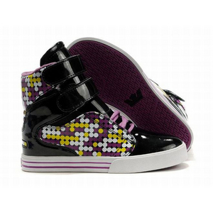 Supra TK Society High Tops Black/Purple/White Women's 25988