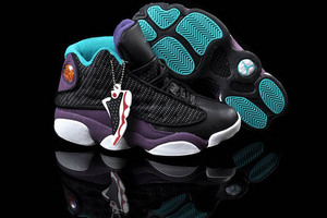 Air Jordan 13(XIII) Retro- Black/Cyan/Purple/White Female Sport Shoes 62101