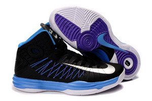 Women Nike Lunar Hyperdunk X 2012 Black and Pure Purple and Dynamic Blue and Grey 30749