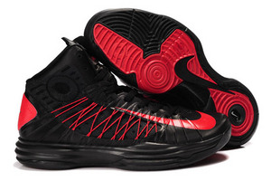 Nike Lunar Hyperdunk + 2012 Womens - Obsidian and University Red 36534