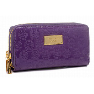 Michael Kors Purses Signature Mk Printed Leather Purple