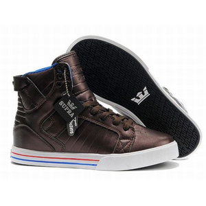 Supra Skytop High Tops Brown White patent leather