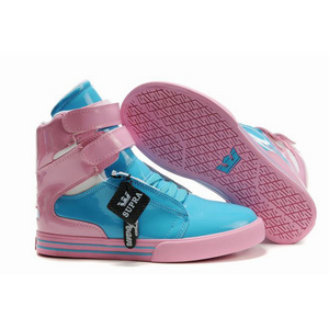 blue pink supra tk society women leather skateboard sneakers