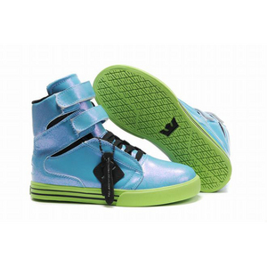 blue and lime green supra tk society women