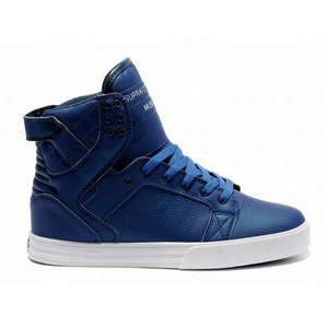 Supra Skytop Blue White Men Leather Skate Shoe