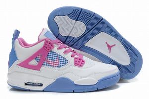 Air Jordan 4 Retro White/Blue/Pink Women's