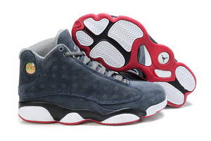 Michael Jordan 13 BlueGreyBlackWhiteSport Red Suede