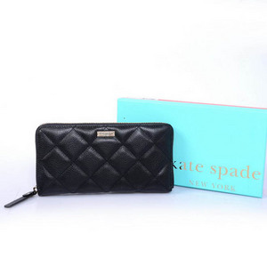 Kate Spade Gold Coast Lacey Leather Zip Around Wallet Black