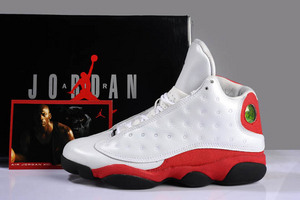 Retro Air Jordan Shoes 13 Men's White/Black/True Red/Pearl Grey