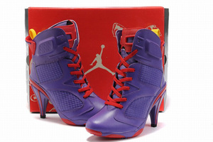 purple red air jordan 6 high heels