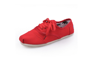 Women's Toms Red Canvas Cordones Shoes