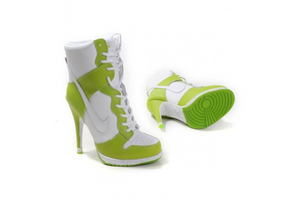 Nike Dunk Sb High Heels Green/White Women Shoes