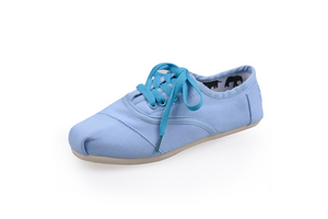 Women's Toms Blue Canvas Cordones Shoes